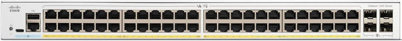 [Latest Product] Cisco Catalyst 1300 48-Port Gigabit Ethernet + 4x10Gb SFP+ (375W PoE+) Advanced Security Managed Switch (C1300-48P-4X-UK/NE-1348P4X) 