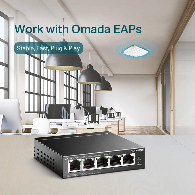 TP-Link TL-SF1005LP 5 Port 10/100 Mbps Desktop Switch With 4 Port PoE (41W)