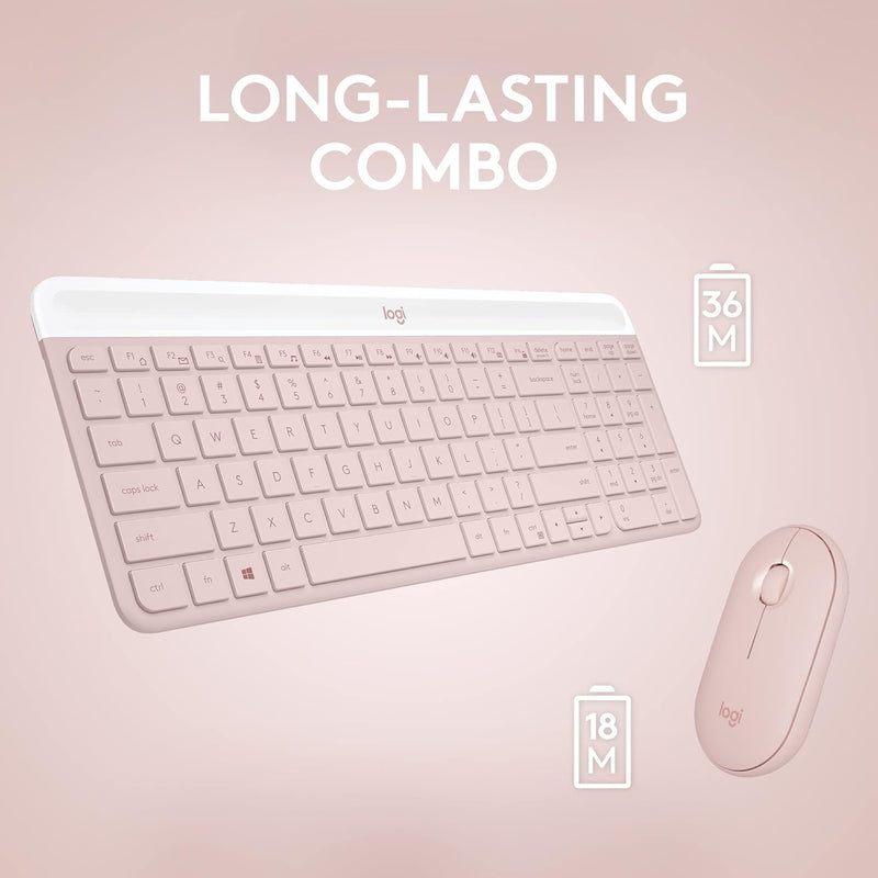 Logitech MK470 Slim Wireless Combo (English Version) - Rose Pink Rose Pink 920-011326 Original licensed product