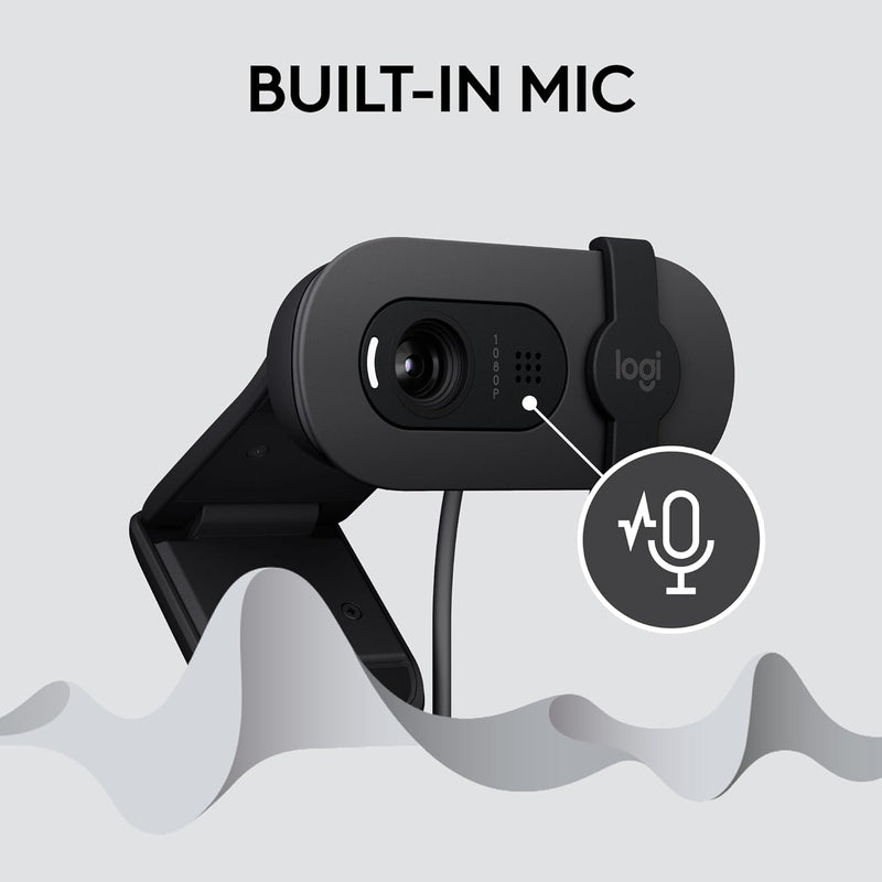 Logitech Brio 100 Webcam - Graphite 石墨灰色