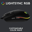 Logitech G203 Lightsync Gaming Mouse 6 鍵遊戲滑鼠 - Black 黑色 910-005790 原裝行貨