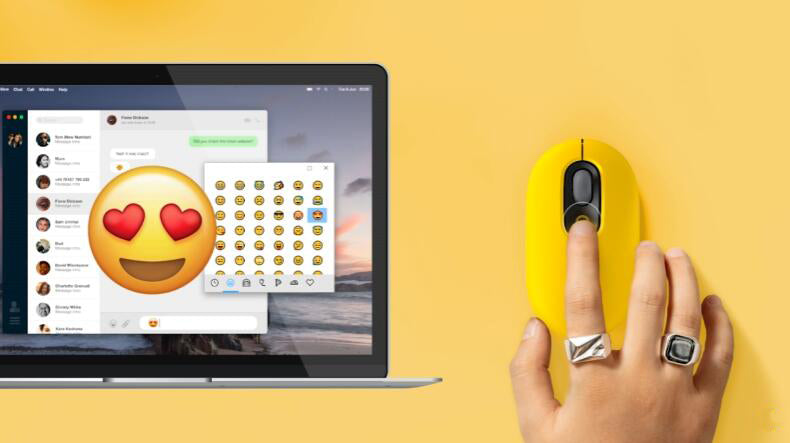 Logitech POP Wireless Mouse with Emoji Button Function - Blast Yellow Sunshine Yellow 910-006514 Original licensed product 