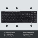 Logitech K270 Wireless Keyboard 無線鍵盤 (English Version) - Black 黑色 920-003057 原裝行貨