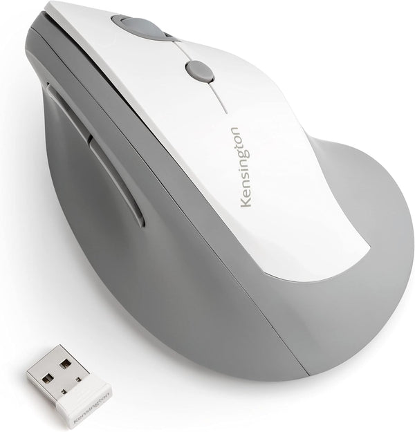 Kensington Pro Fit Ergo Upright Wireless Mouse - White ME-KVERTGY (K75520WW) 