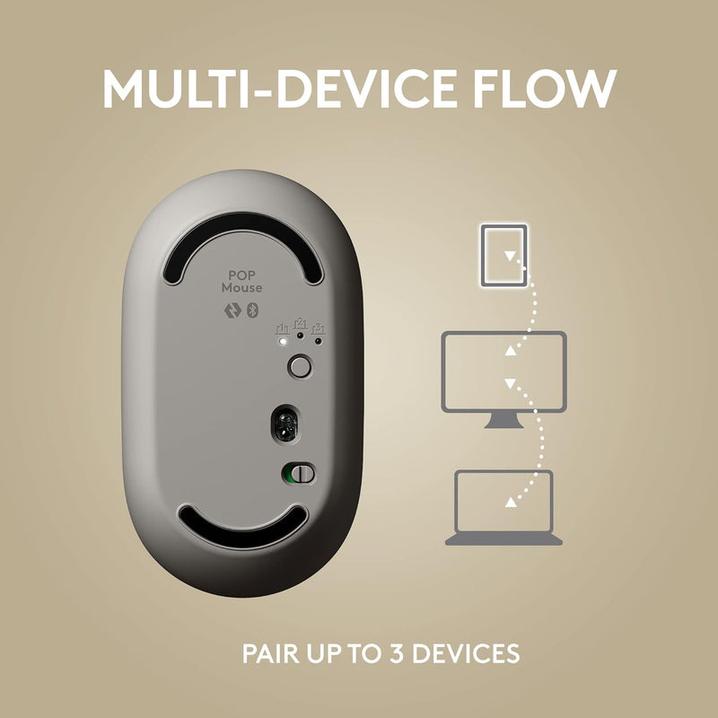 Logitech POP Wireless Mouse with Emoji Button Function - Mist Grey 霧沙灰 910-006622 原裝行貨