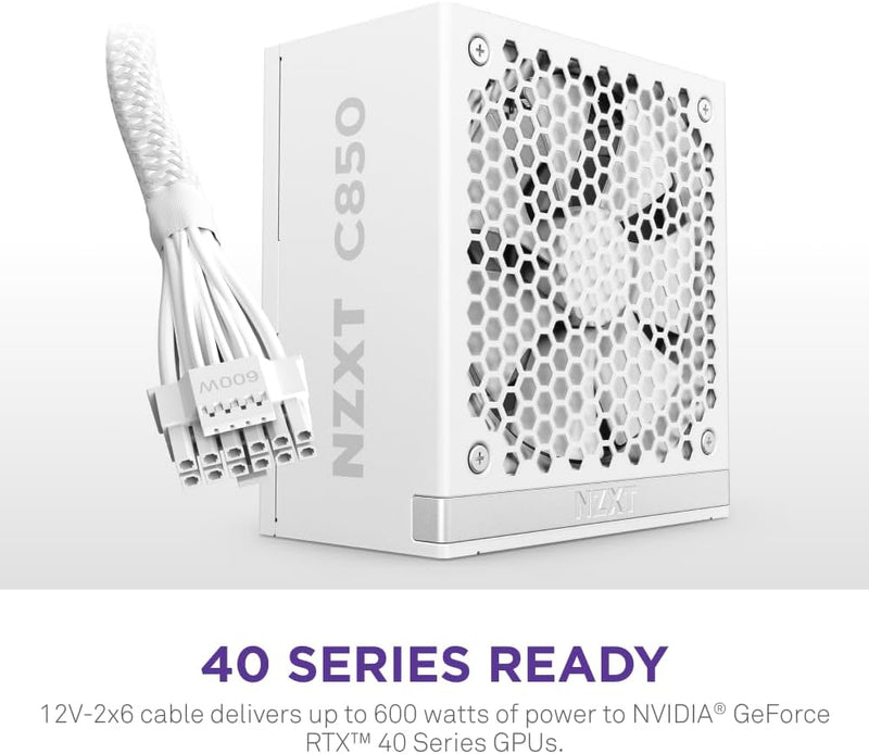 NZXT 850W C850 Gold Matte White 白色 ATX3.1 80Plus Gold Full Modular Power Supply (PA-8G2BW-UK)