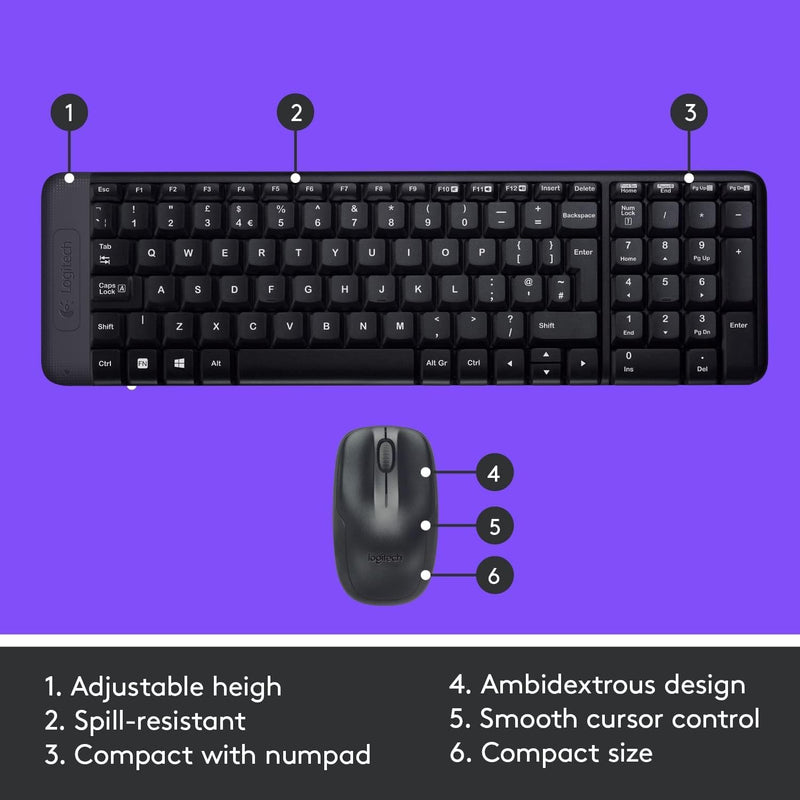 Logitech MK220 Wireless Keyboard and Mouse Combo (English Version) 920-003235 原裝行貨