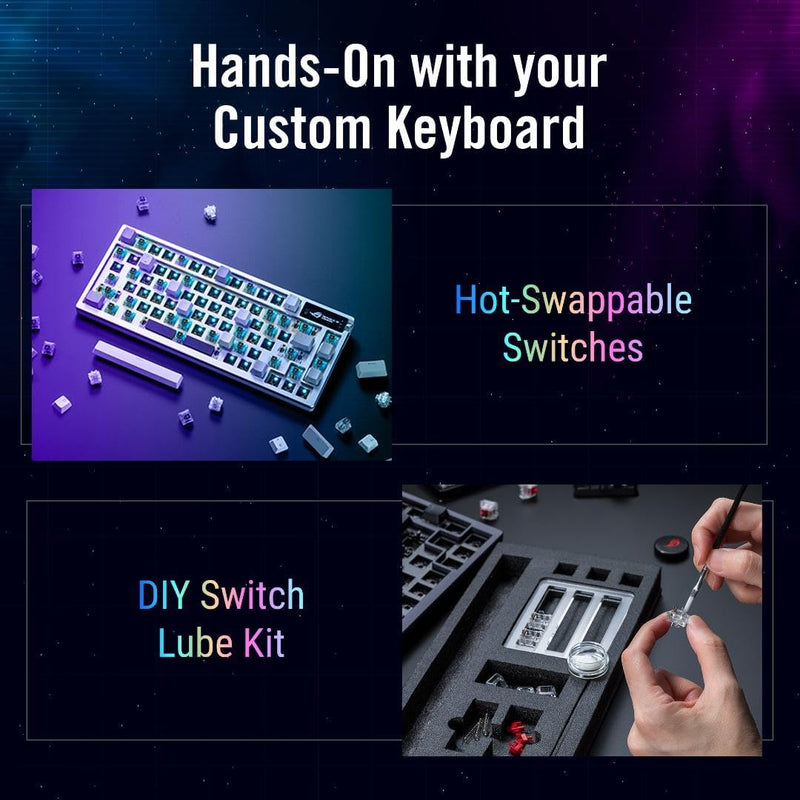 ASUS ROG AZOTH-STORM (Black) Wireless Customized Gaming Mechanical Keyboard (Storm Switch) (90MP031B-BKUA01) 