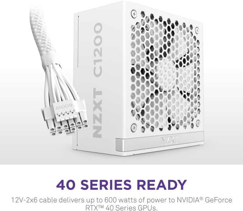 NZXT 1200W C1200 Gold Matte White 白色 ATX3.1 80Plus Gold Full Modular Power Supply (PA-2G2BW-UK)