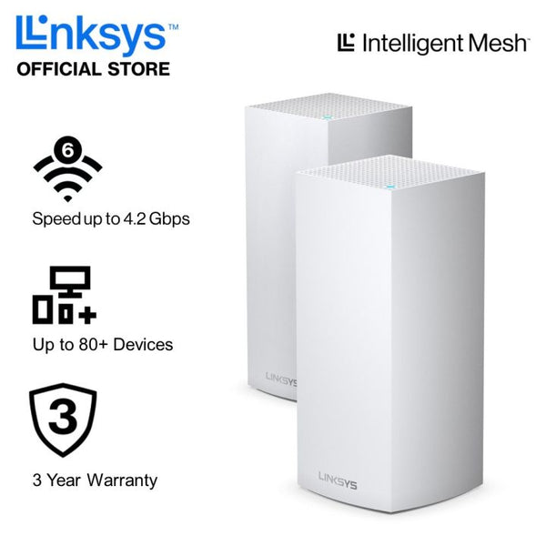 Linksys Velop MX8400 Tri-Band AX4200 Mesh WiFi 6 System (2-pack) (3 years)