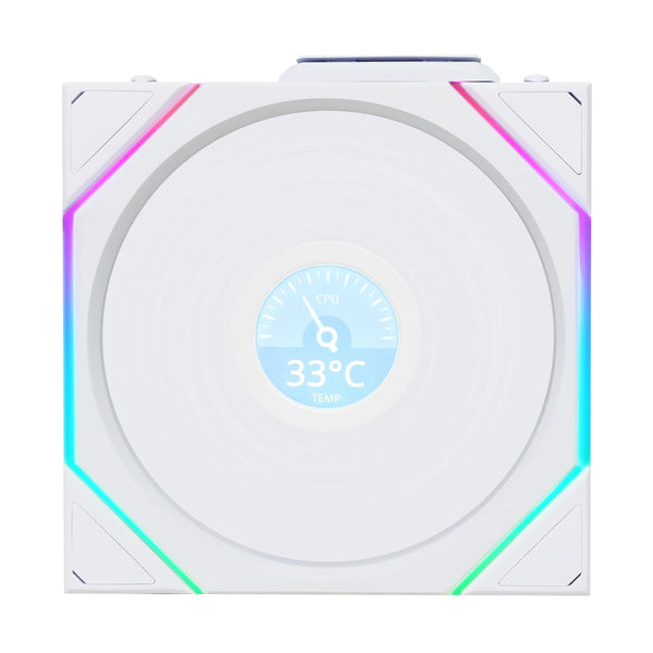 LIAN LI UNI FAN TL Wireless LCD Reverse Blade 反葉 120mm Case Fan - WHITE (12RTLLCD1W1W)