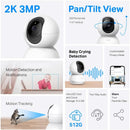 TP-Link Tapo C210P2 3MP Ultra HD Pan/Tilt Home Security WiFi Surveillance IP Camera CCTV (2件裝)