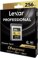 Lexar GOLD SERIES 256GB PROFESSIONAL CFexpress™ TYPE B CARD (up to 1750MB/s read, 1500MB/s write) LCXEXPR256G-RNENG