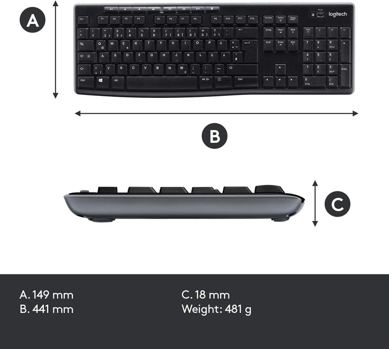 Logitech MK270r Wireless Keyboard and Mouse wireless keyboard and mouse combination 