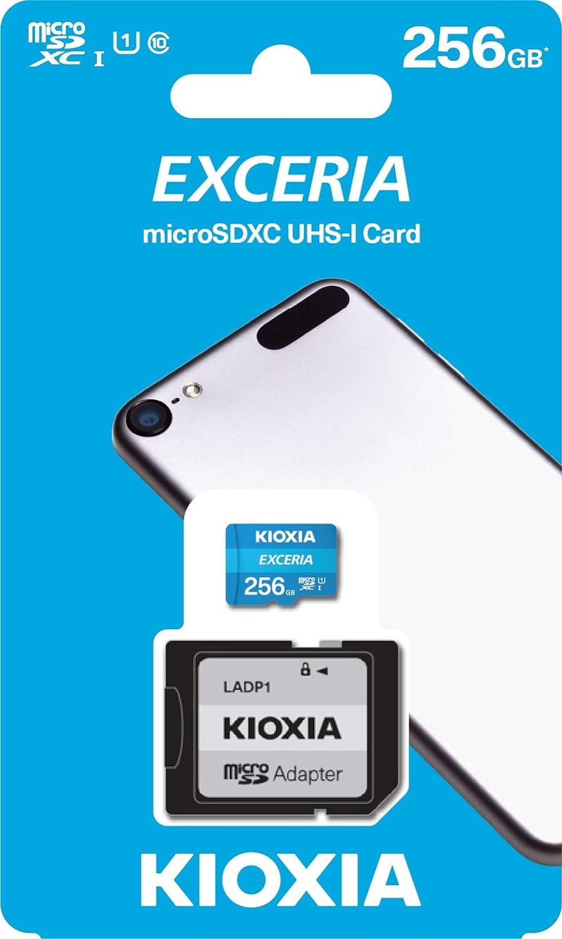 KIOXIA 256GB EXCERIA microSDHC (UHS-I, Class 10, 100MB/s) LMEX1L256GG2 772-4521 