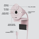 Logitech Brio 300 Full HD Webcam - Rose Pink 玫瑰粉色 960-001449 原裝行貨