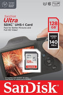SanDisk 128GB Ultra SD Card (CL10 UHS-I Full HD 140MB/s) SDSDUNB-128-GN6IN 772-4565