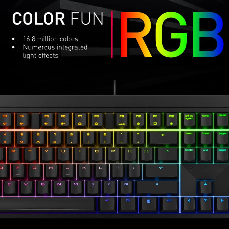 CHERRY MX 2.0S RGB 黑框 機械式鍵盤 (青軸) G80-3821LSAEU-2 (CH-KB-MX2S-RGB-BLK-BLU)
