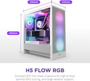 NZXT H5 FLOW RGB (2024) White 白色 Tempered Glass ATX Airflow Case CC-H52FW-R1
