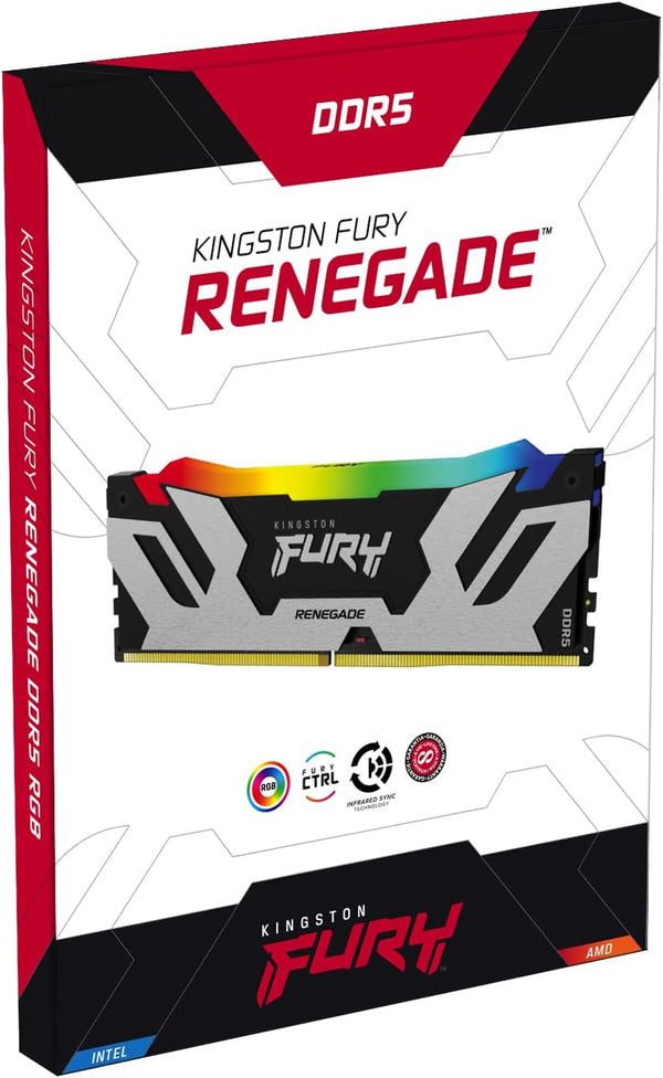 Kingston 32GB Kit (2x16GB) KF580C38RSAK2-32 FURY Renegade RGB Black 黑色 DDR5 8000MHz CL38 Memory