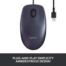 Logitech Business B100 有線光學滑鼠 - Black 黑色 910-006605 原裝行貨