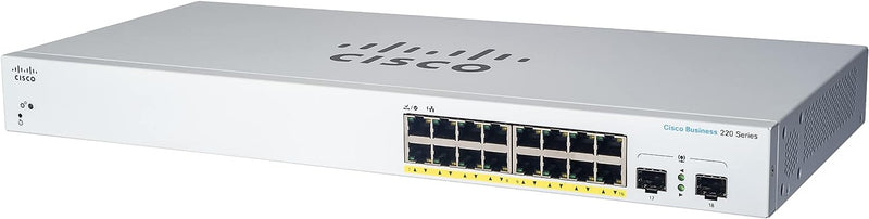 Cisco CBS220 16-Port Gigabit + 2-Port Gigabit SFP Uplink Smart Switch (CBS220-16T-2G-UK / NE-2216T2G) 