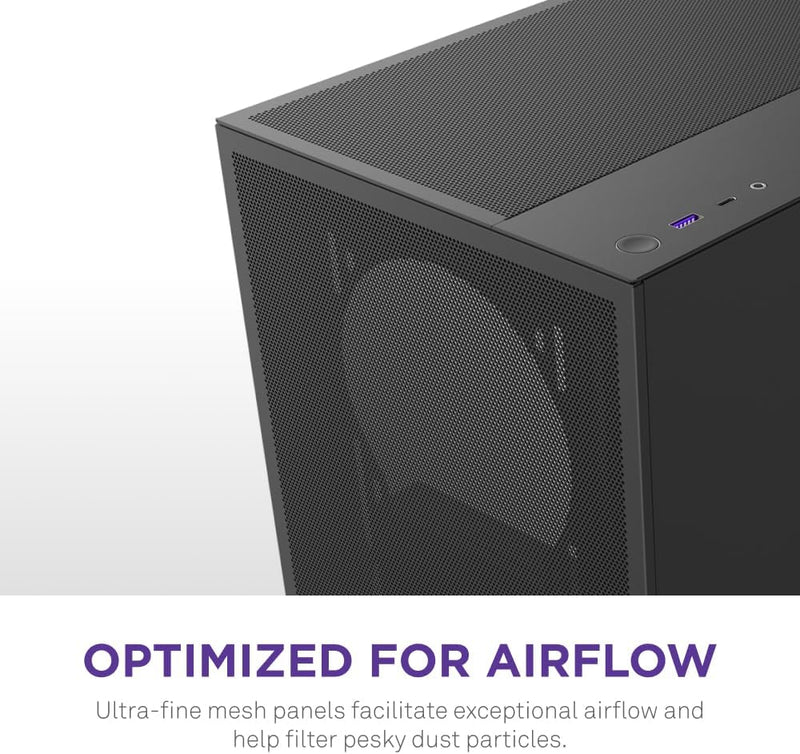 NZXT H5 FLOW RGB (2024) Black 黑色 Tempered Glass ATX Airflow Case CC-H52FB-R1