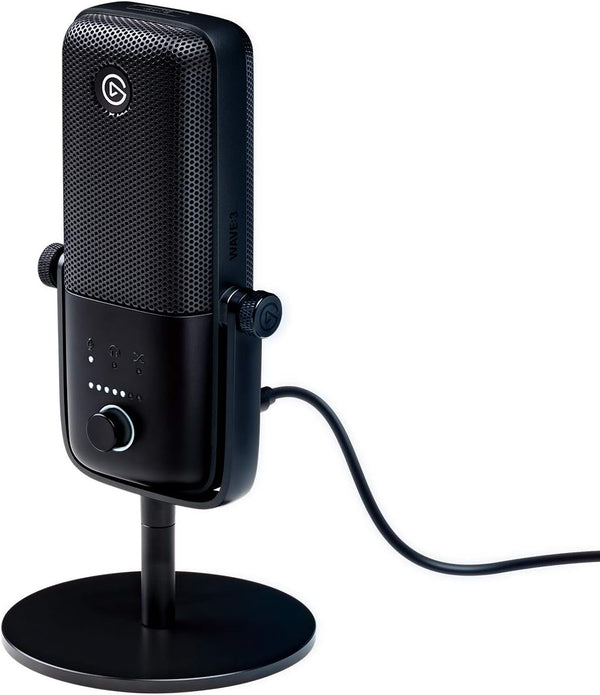 [Elgato New Year Promotion] Elgato Wave:3 24-bits 96kHz Premium Black Black Premium USB Condenser Microphone (CO-EL-WAVE:3) 