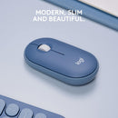 Logitech PEBBLE M350 Wireless Mouse 纖薄靜音無線藍牙滑鼠 - Blueberry 午夜藍 910-006667 原裝行貨