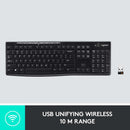 Logitech K270 Wireless Keyboard 無線鍵盤 (English Version) - Black 黑色 920-003057 原裝行貨