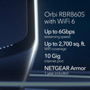 NETGEAR RBR860S Orbi AX6000 Tri Band Mesh WiFi 6 System