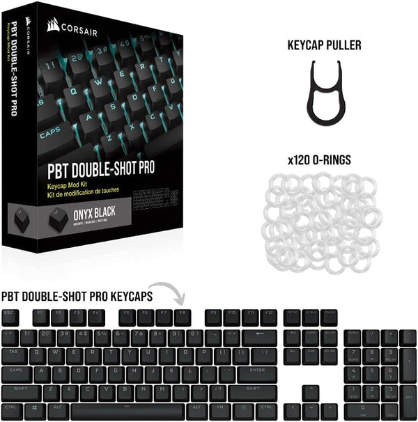 Corsair PBT DOUBLE-SHOT PRO Keycap Mod Kit - Onyx Black CH-9911060-NA 