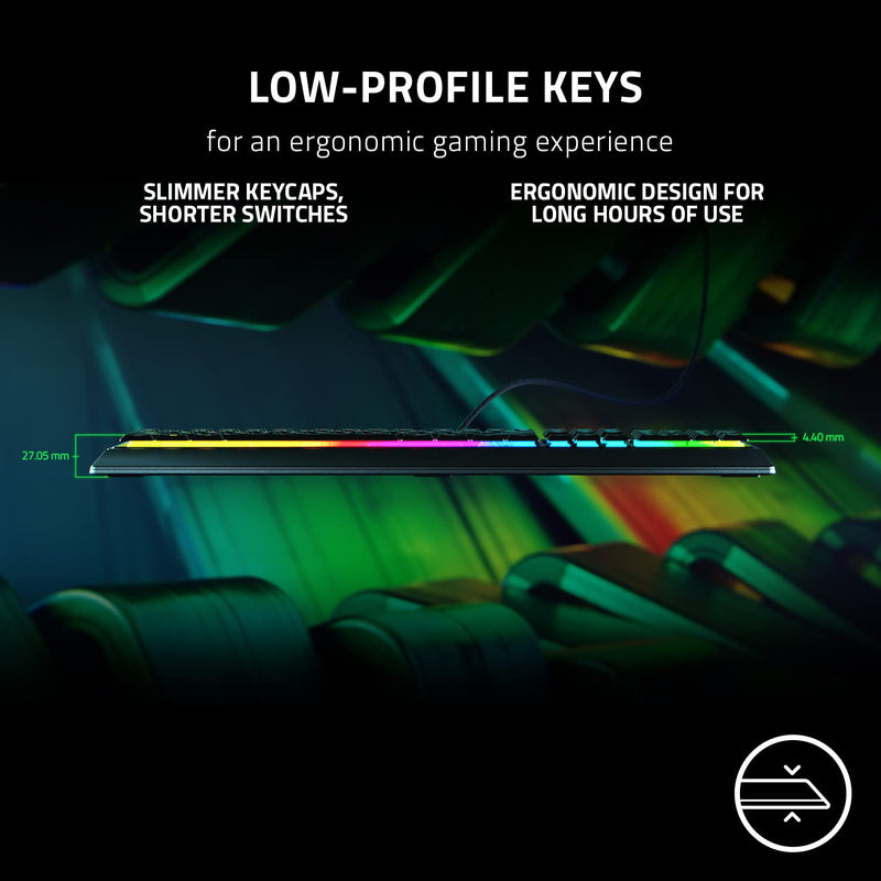 Razer Ornata V3 Mechanical Membrane Low Shaft RGB Gaming Keyboard RZ03-04460100-R3M1 