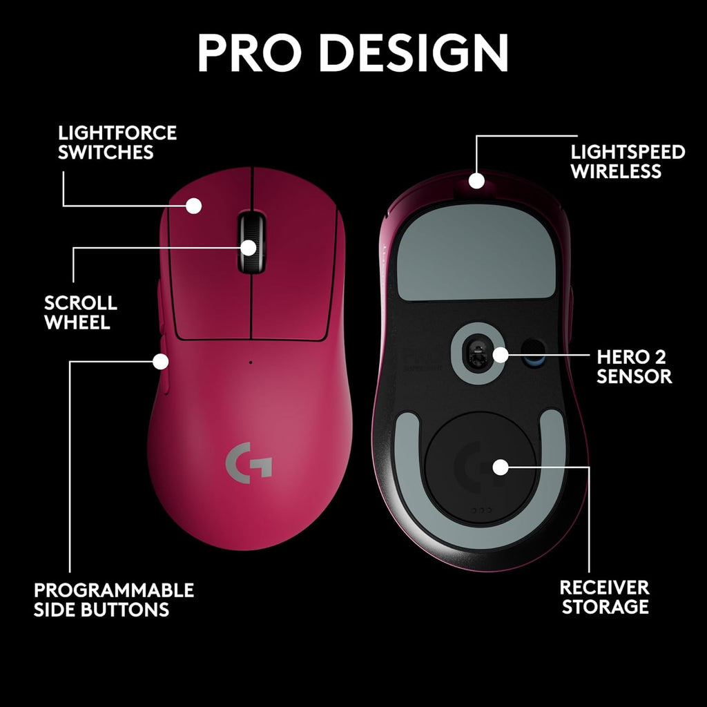 Logitech G Pro X Superlight 2 DEX Wireless Gaming Mouse-Pink Logitech G Pro X Superlight 2 DEX Wireless Gaming Mouse-Pink