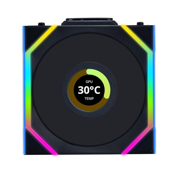 LIAN LI UNI FAN SL Wireless LCD Reverse Blade 120mm Case Fan - BLACK (12RSLLCD1W1B)