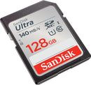 SanDisk 128GB Ultra SD Card (CL10 UHS-I Full HD 140MB/s) SDSDUNB-128-GN6IN 772-4565