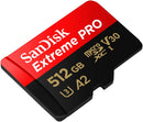 SanDisk 512GB Extreme Pro microSD (V30 UHS-I U3 A2 4K UHD 200MB/s) SDSQXCD-512G-GN6MA 772-4530