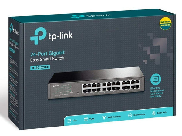 TP-Link TL-SG1024DE 24 Ports Gigabit 1U 13" Rack Mountable Steel Case Switch