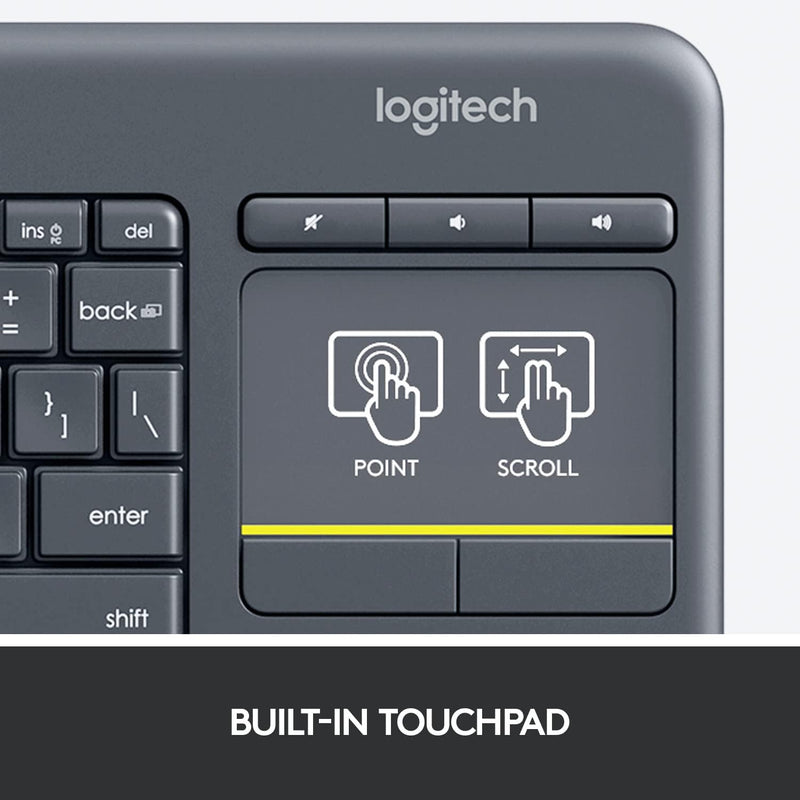 Logitech K400 Plus TV Touch Wireless Trackpad Keyboard (Chinese version) - Black Black 920-007169 Original licensed product 