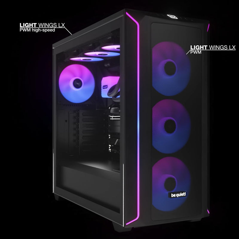 BE QUIET! BL125 LIGHT WINGS LX PWM High-Speed (Triple-Pack) 12cm Case Fan - WHITE TH-BLWHS3W