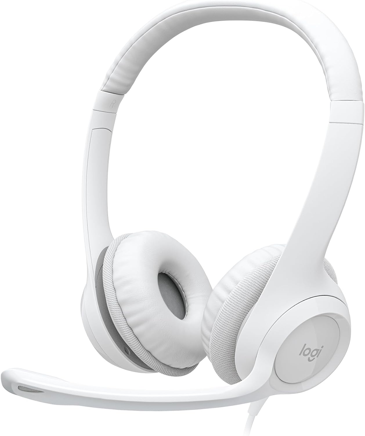 Logitech H390 Wired USB 配備隔噪麥克風以及線控耳機麥克風 - Pearl White 珍珠白色 981-001287