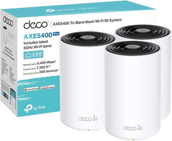 TP-Link Deco XE75 Pro AXE5400 三頻 Wi-Fi 6E 2.5G WAN/LAN Mesh Router (3件裝)