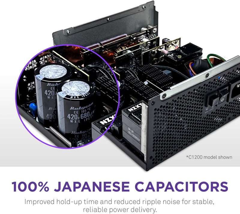 NZXT 850W C850 Gold ATX3.1 80Plus Gold Full Modular Power Supply (PA-8G2BB-UK) 