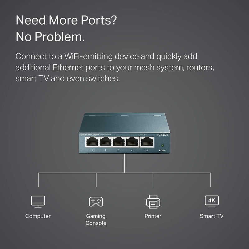 【TP-Link 5月份產品大激賞】TP-Link TL-SG105 5-Port Gigabit Desktop Switch (鋼鐵機殼)