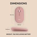 Logitech Pebble Mouse 2 M350s Slim Bluetooth Wireless Mouse 纖薄靜音無線藍牙滑鼠 - Rose Pink 玫瑰粉色 910-006987 原裝行貨