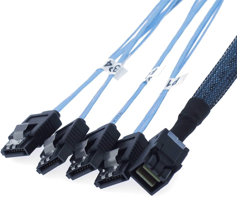 Enhanced MiniSAS SFF8643 細頭to 4xSATA up to 12Gb/s Cable