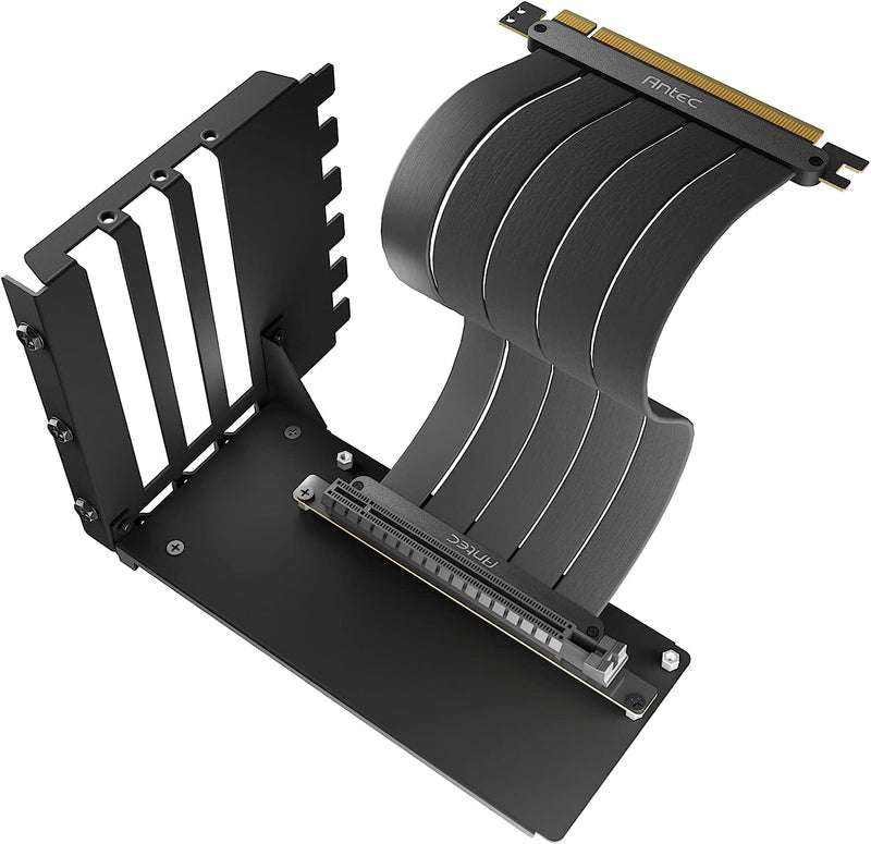 Antec PCI-E 4.0 Riser Cable With Vertical Bracket Cable Kit (200mm) - (黑色) Black (AT-RCVB-BK200-PCIE-RTX40)