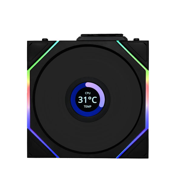LIAN LI UNI FAN TL Wireless LCD Reverse Blade 反葉 120mm Case Fan - BLACK (12RTLLCD1W1B)