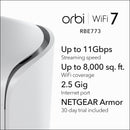 NETGEAR Orbi RBE773 BE11000 Tri-Band Mesh WiFi 7 System (3件裝)