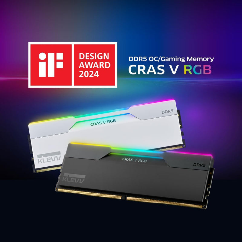 KLEVV CRAS V RGB DDR5 32GB (2x16GB) 6400MHz CL32 1.35V Gaming Desktop Memory SK Hynix Chip XMP 3.0 / AMD Expo Ready - Black KD5AGUA80-64A320G 
